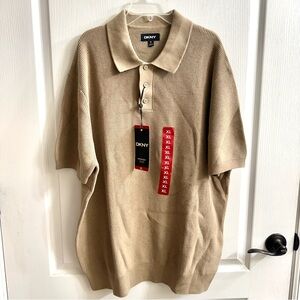 DKNY Men's Polo Shirt in Classic Tan